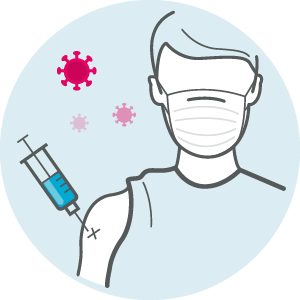 Person erh&auml;lt Spritze in den Oberarm